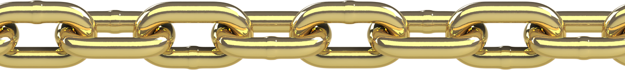 Seamless golden chain on transparent background